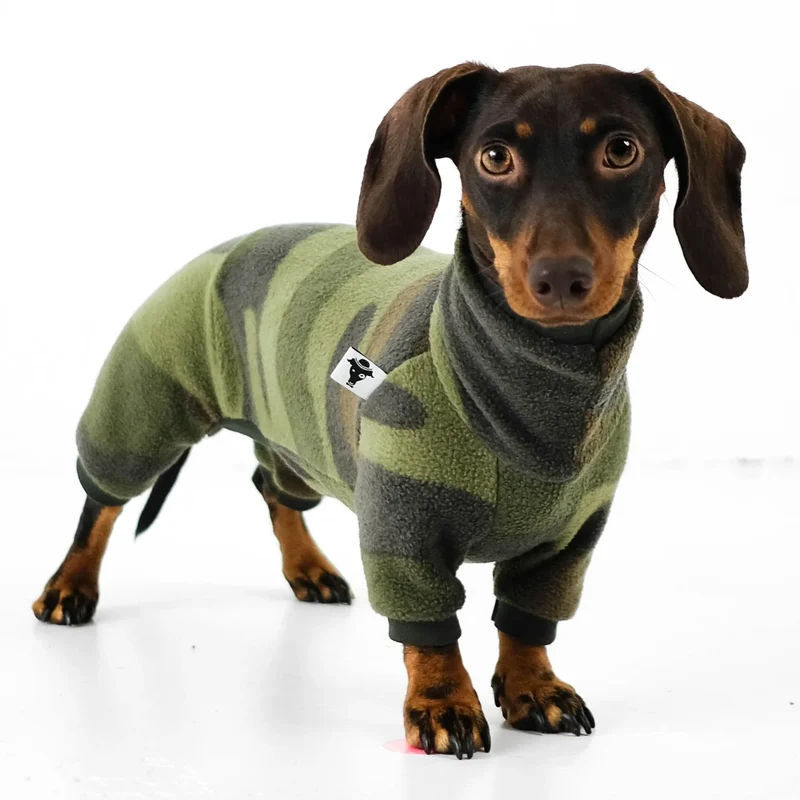 Fleece Overall für Dackel Camouflage