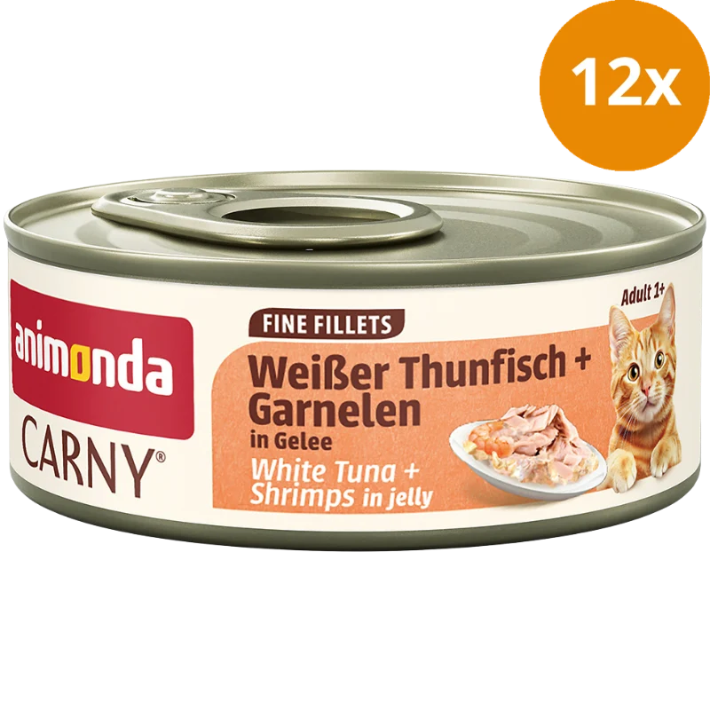 Animonda Cat Carny Fine Fillets Adult Weißer Thunfisch & Garnelen in Gelee 60 g