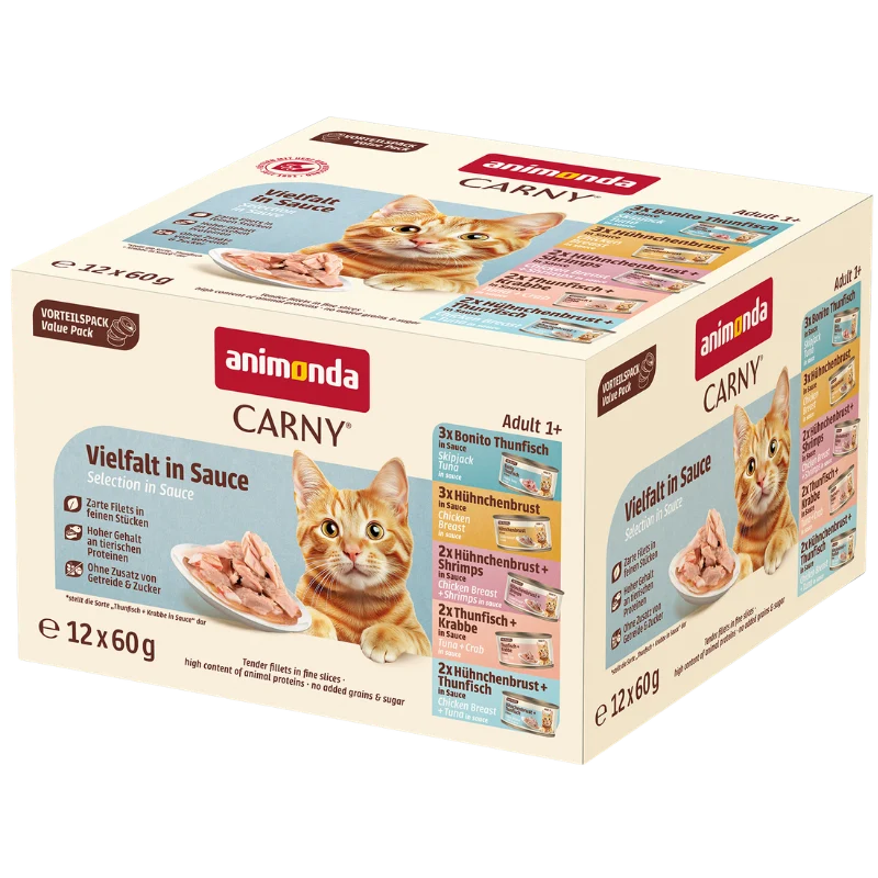 Animonda Cat Carny Fine Fillets Adult Vielfalt in Sauce 12 x 60 g