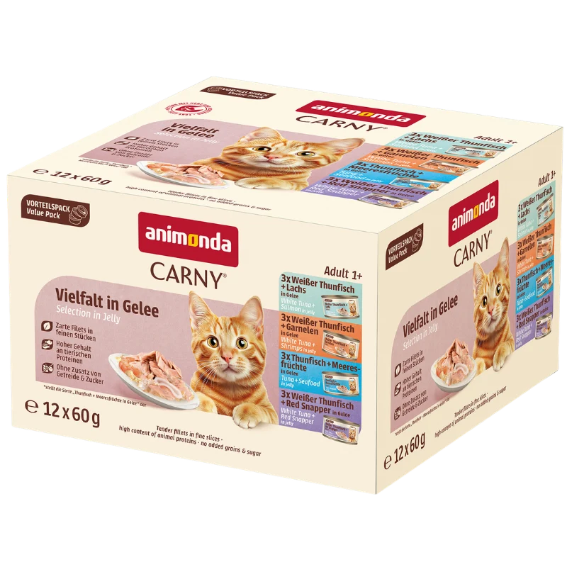 Animonda Cat Carny Fine Fillets Adult Vielfalt in Gelee 12 x 60 g