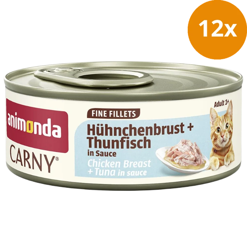 Animonda Cat Carny Fine Fillets Adult Hühnchenbrust & Thunfisch in Sauce 60 g