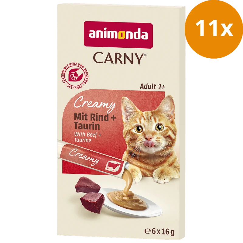 Animonda Cat Carny Creamy Adult mit Rind & Taurin 6 x 16 g
