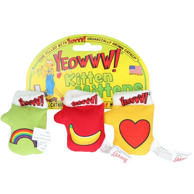 Kitten Mitten 3er-Pack – Katzenspielzeug mit 100% Premium Bio-Katzenminze