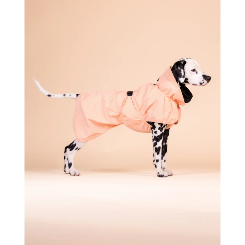 PAIKKA Reflective Raincoat Peach – Reflektierender Hunderegenmantel