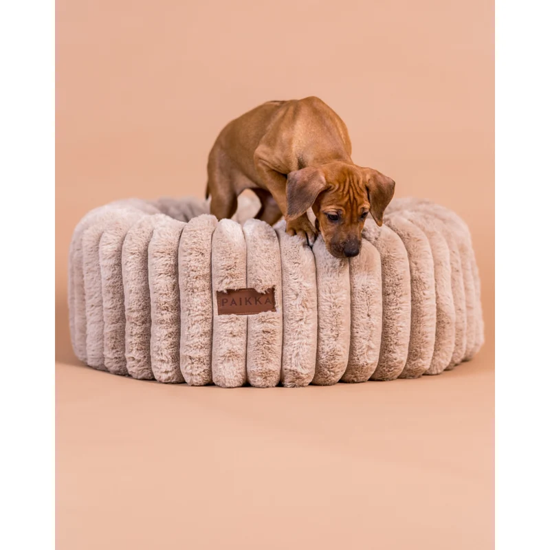 PAIKKA Orthopädisches Hundebett Rund Plüsch – Memory Foam & Gelenkschonend