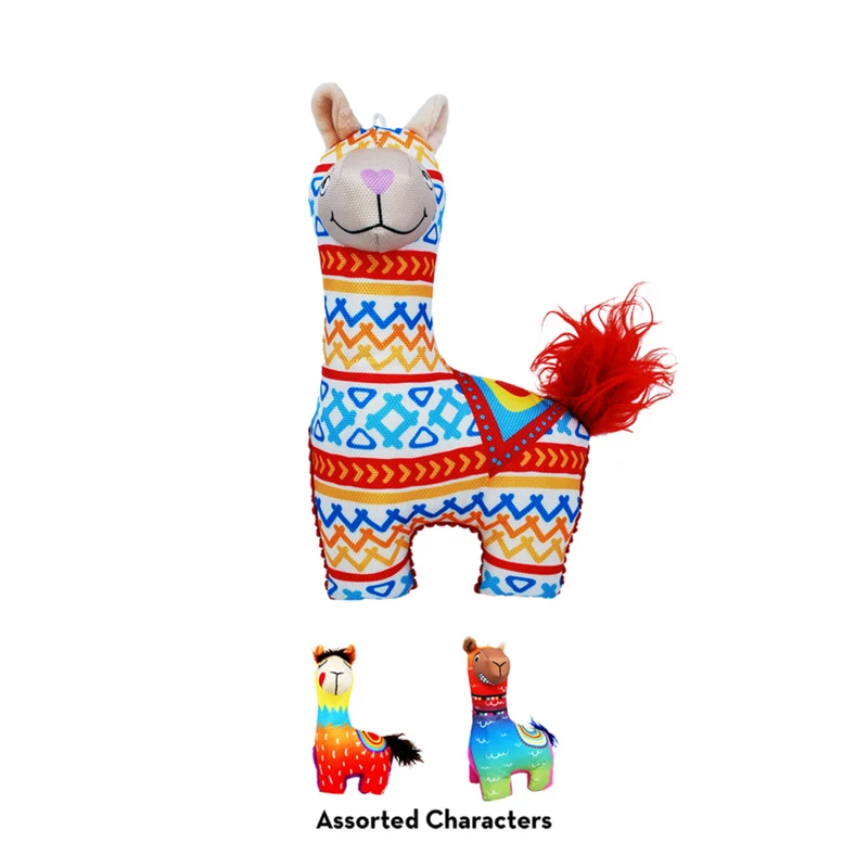 KONG Ballistic Vibez Llamas – Robustes Hundespielzeug Lama mit Knister & Quietscher | 24 cm