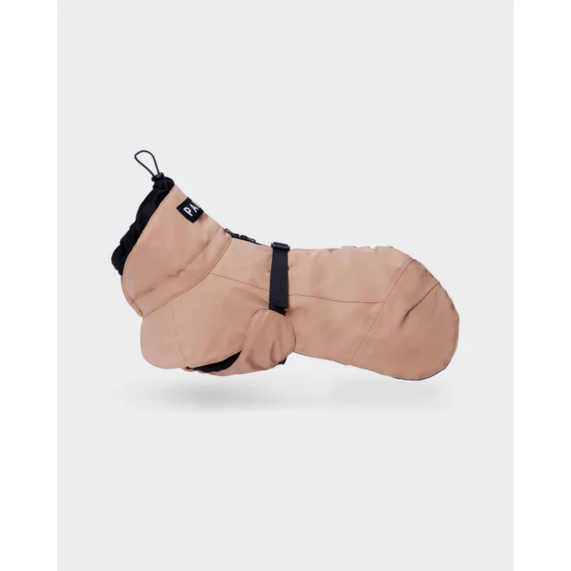 Hochreflektierender Hundewintermantel Wool Taupe