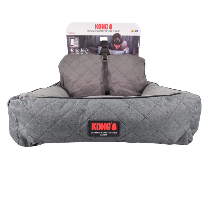 KONG Ultimate Safety Seat & Tether – Hunde-Autositz mit Sicherheitsgurt | 48×50 cm