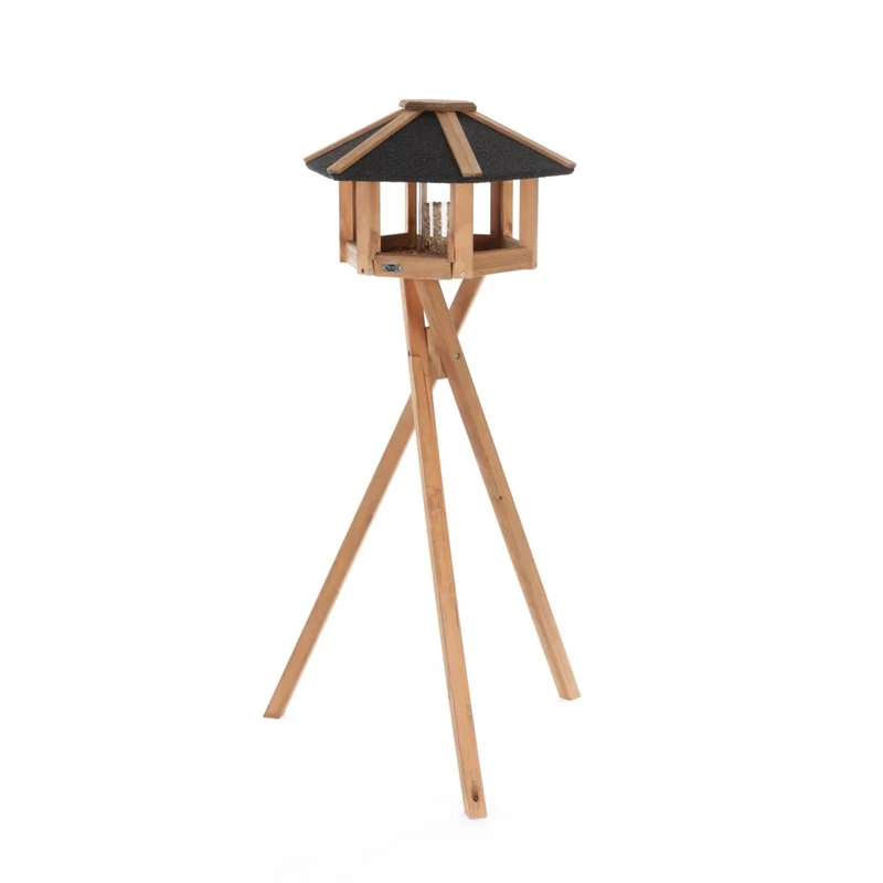 natura Vogel-Futterhaus Rund mit Ständer & Silo