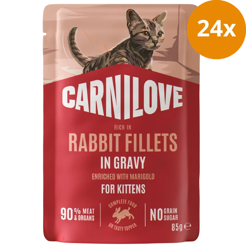 Carnilove Cat PB Gravy Kitten Rabbit 85 g