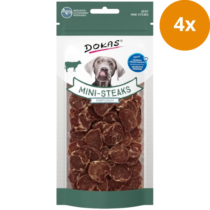 DOKAS Dog Mini Steaks Rindfleisch | Hundesnacks