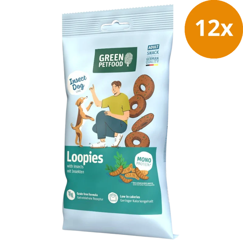 Green Petfood Loopies with Insects 100 g