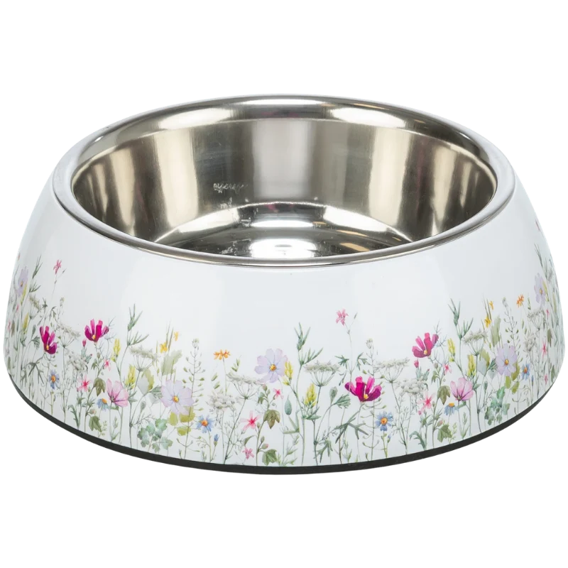 TRIXIE Edelstahlnapf, Blumen-Motiv