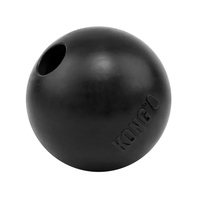 KONG Extreme Ball mit Loch – Robuster Hundeball aus Naturkautschuk | befüllbar | Gr. L
