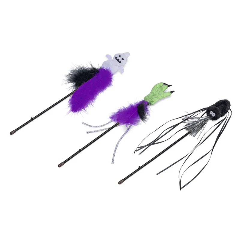 Beeztees Halloween Katzenangel Freaky für Katzen – 40 cm Katzenspielzeug