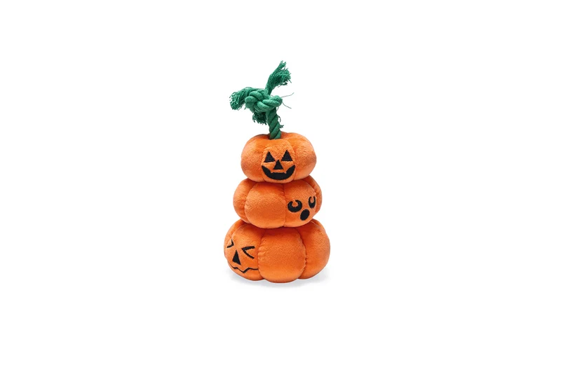 Beeztees Halloween Hundespielzeug – Plüsch-Kürbis mit Seil | orange