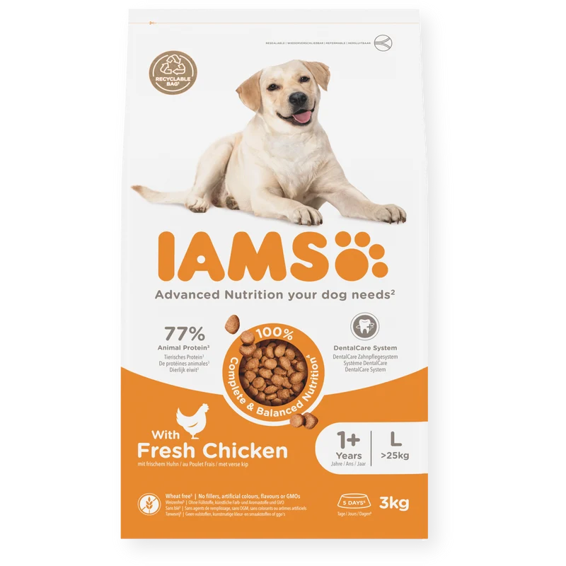 IAMS Trockenfutter Große Hunde – Mit frischem Huhn | Große Rassen ab 1 Jahr