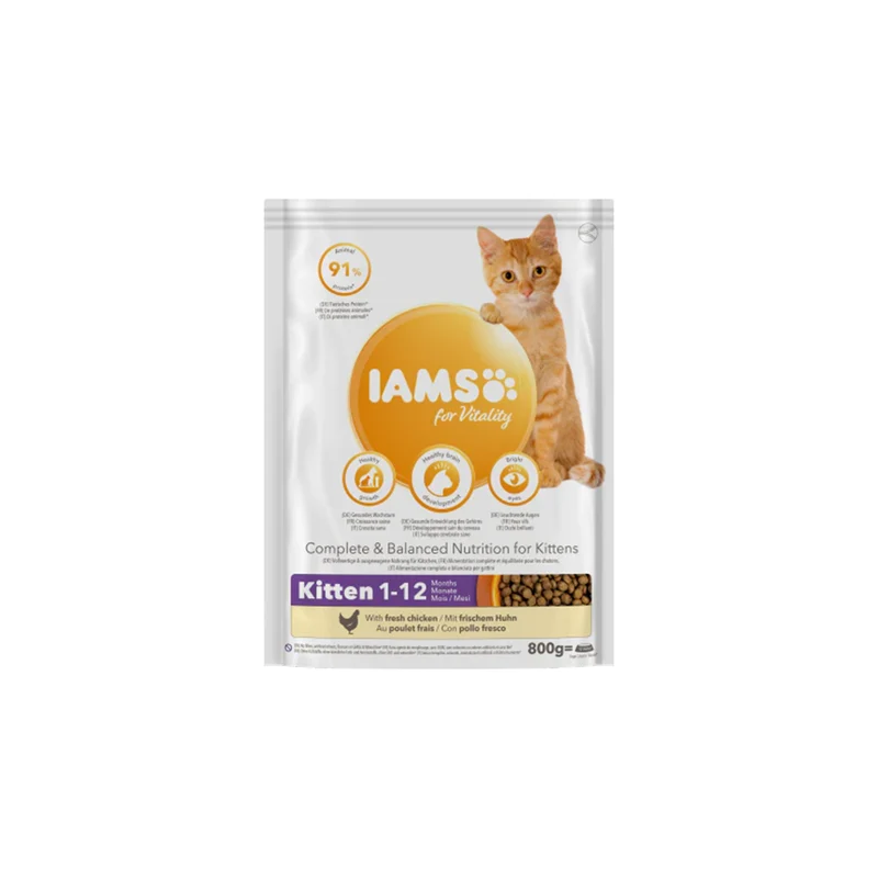 IAMS für Vitality Spezial-Trockenfutter für Kätzchen mit frischem Huhn. (Kitten 1-12) in 3 Größen