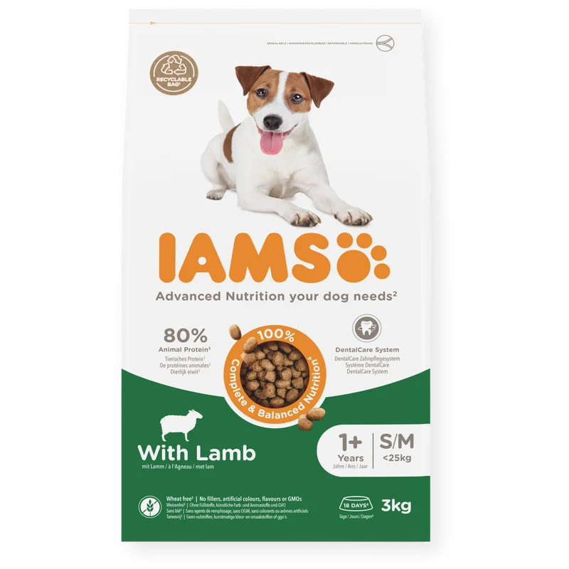 IAMS Trockenfutter Hund mit Lamm – Kleine & mittelgroße Rassen ab 1 Jahr