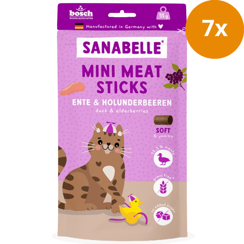 Sanabelle Mini Meat Sticks Ente & Holunderbeeren 55 g