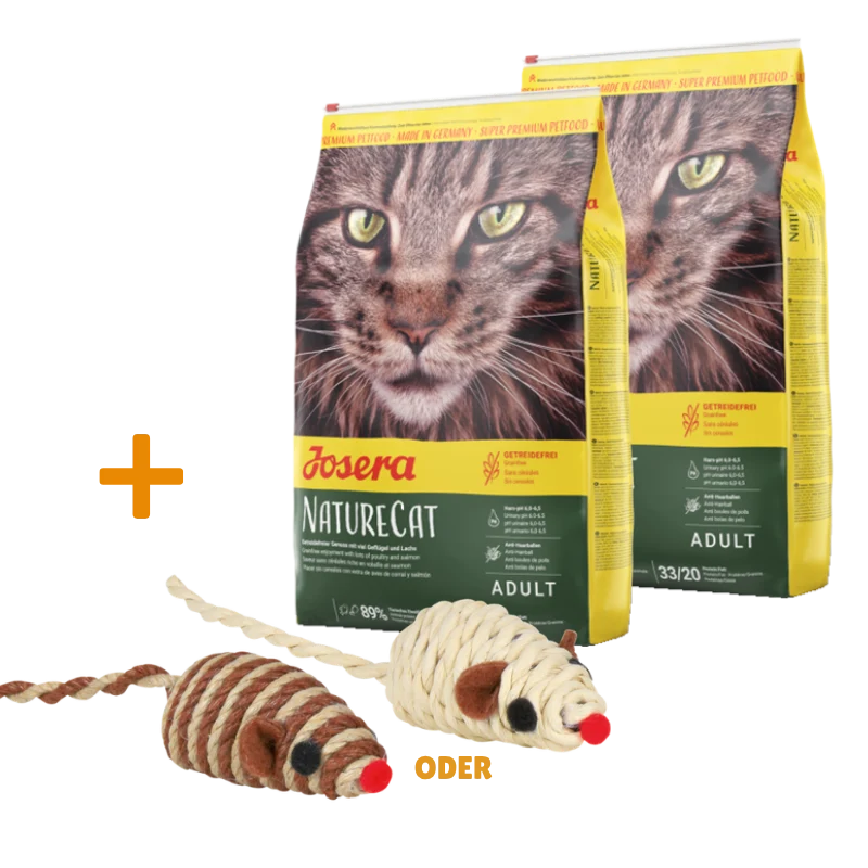 Josera NatureCat 2 x 10 kg + GRATIS TRIXIE Spielmaus