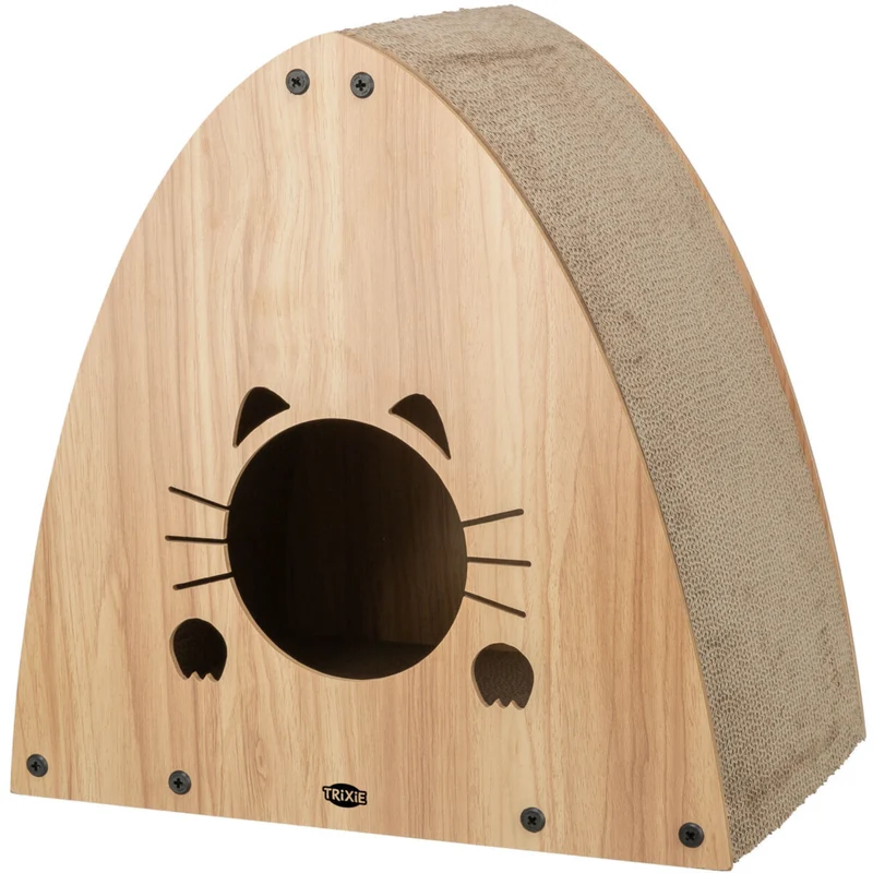 Katzen Kratzhaus aus Kratzpappe, MDF