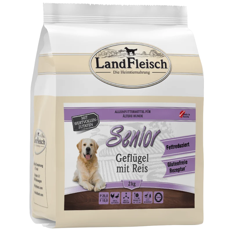 LandFleisch Dog Trocken Senior Geflügel+Reis