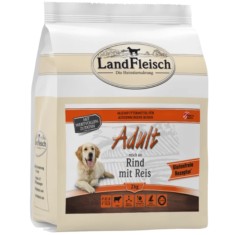 LandFleisch Dog Trocken Adult Rind mit Reis