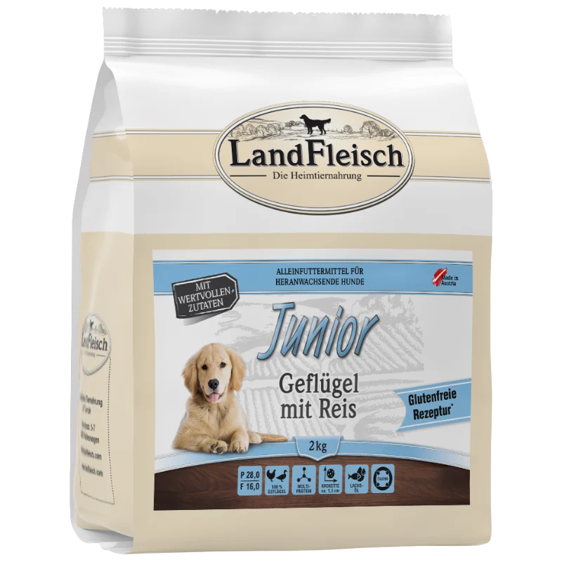 LandFleisch Dog Trocken Junior Geflügel+Reis