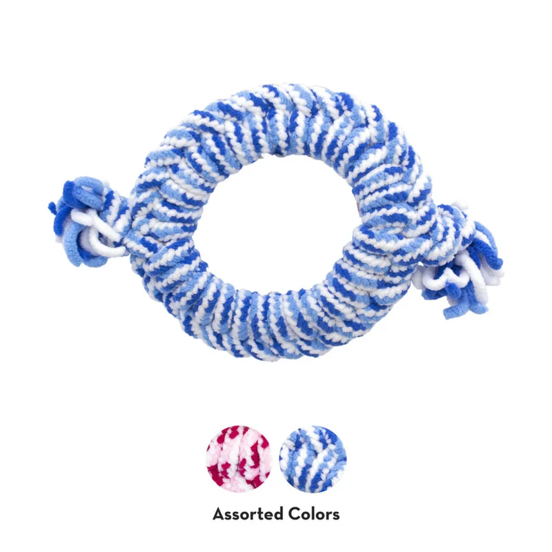 KONG Rope Ring Puppy – Seilring-Welpenspielzeug mit Quietscher | zahnschonend