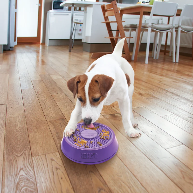 KONG Licks Spinz – Drehende Schleckmatte für Hunde & Katzen | BPA-frei | S & L
