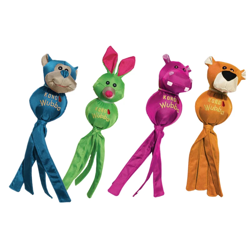 KONG Wubba Friends Ballistic – Zerrspielzeug für Hunde mit Quietscher | S, L & XL