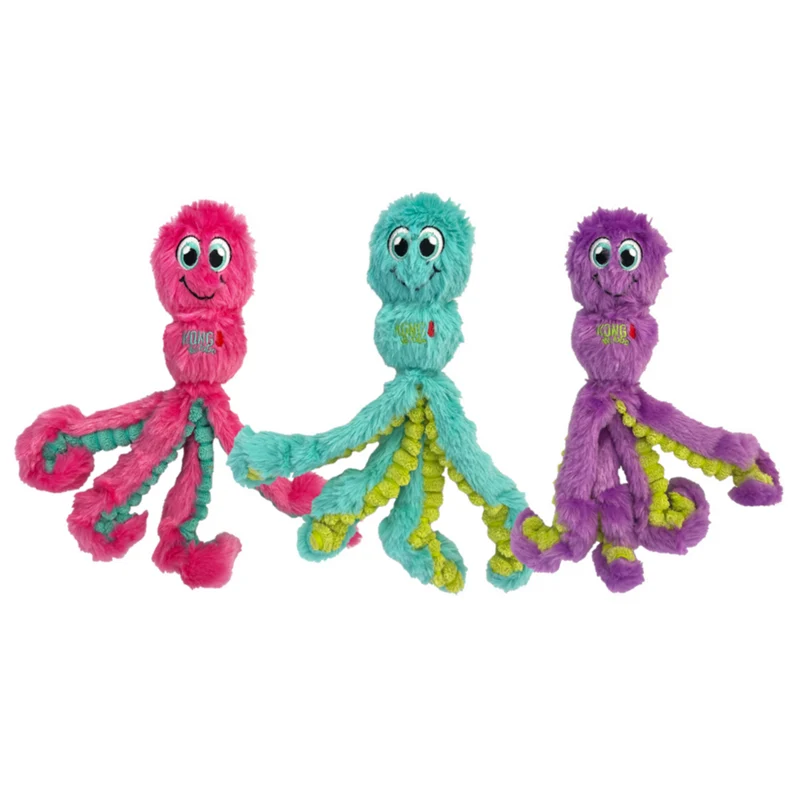 KONG Wubba Octopus – Plüsch-Zerrspielzeug für Hunde mit Quietscher | S & L