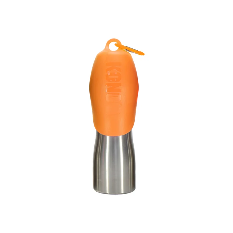KONG H2O Edelstahl Wasserflasche für Hunde – 740 ml mit integriertem Trinknapf | 4 Farben