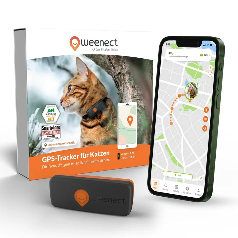 XS GPS Tracker für Katzen mit Lebenslanger Garantie