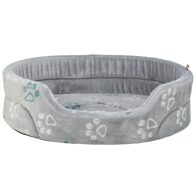 Hundebett Jimmy Softplüsch, oval, hellgrau
