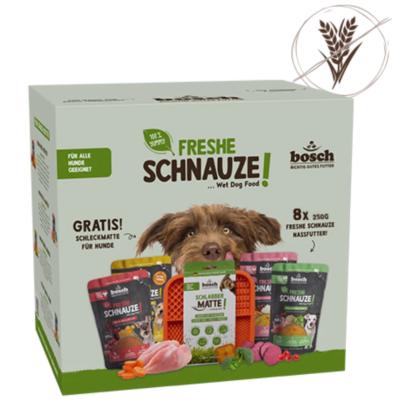 Bosch Freshe Schnauze Aktionsbox Nassfutter + Schleckmatte