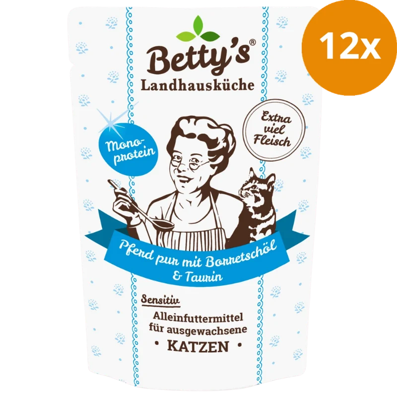 Bettys Landhausküche Katze Pouch Pferd Pur 100 g