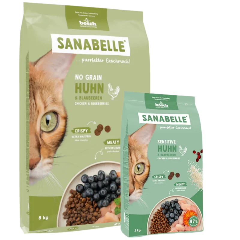 Sanabelle No Grain Huhn 8 kg + Sanabelle Sensitive Huhn 2 kg