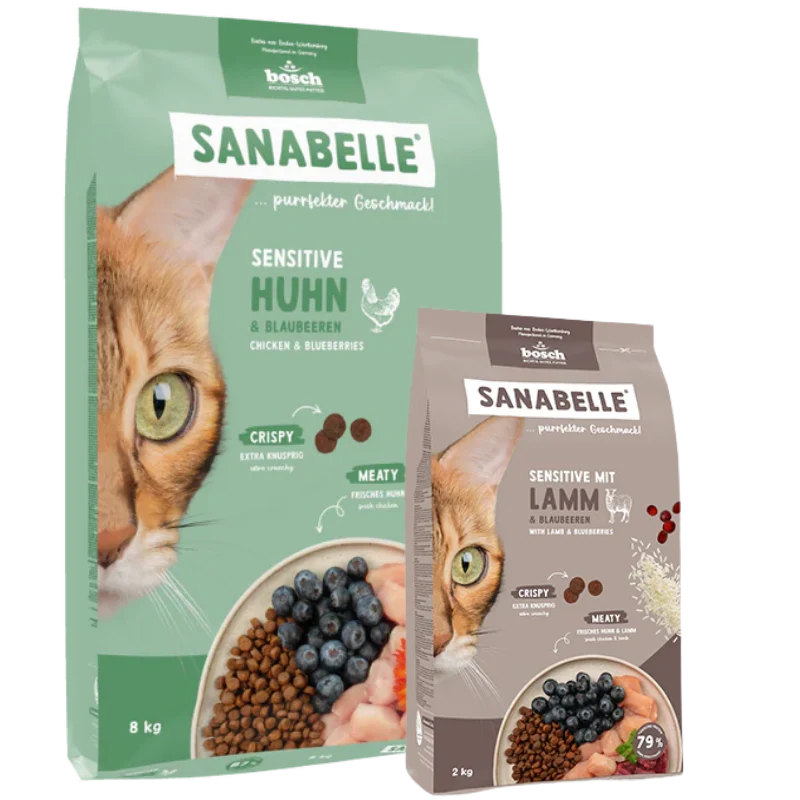 Sanabelle Sensitive Huhn 8 kg + Sanabelle Sensitive Lamm 2 kg