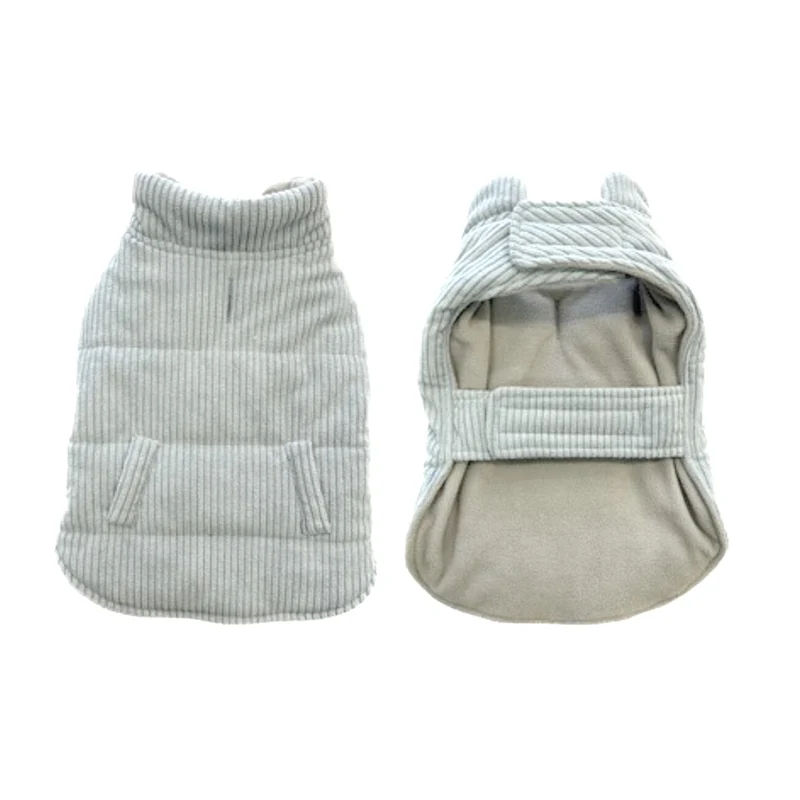 Hundemantel Corduroy grau