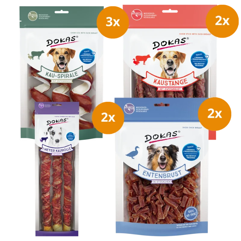 DOKAS Kombipaket – Enten Snacks Mix (4 Sorten)