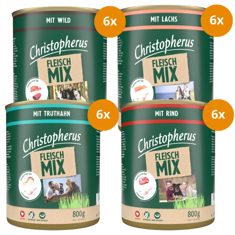 Christopherus Probierpaket 800 g – Fleischmix (4 Sorten)