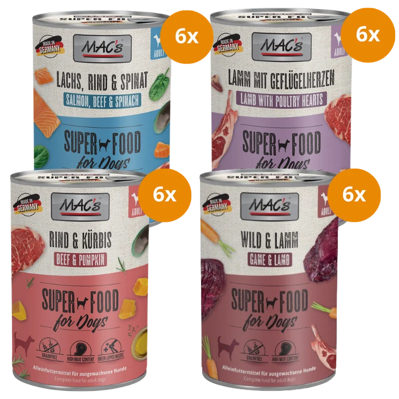 MAC’s Dog Probierpaket 400 g – Fleischmix mit Gemüse