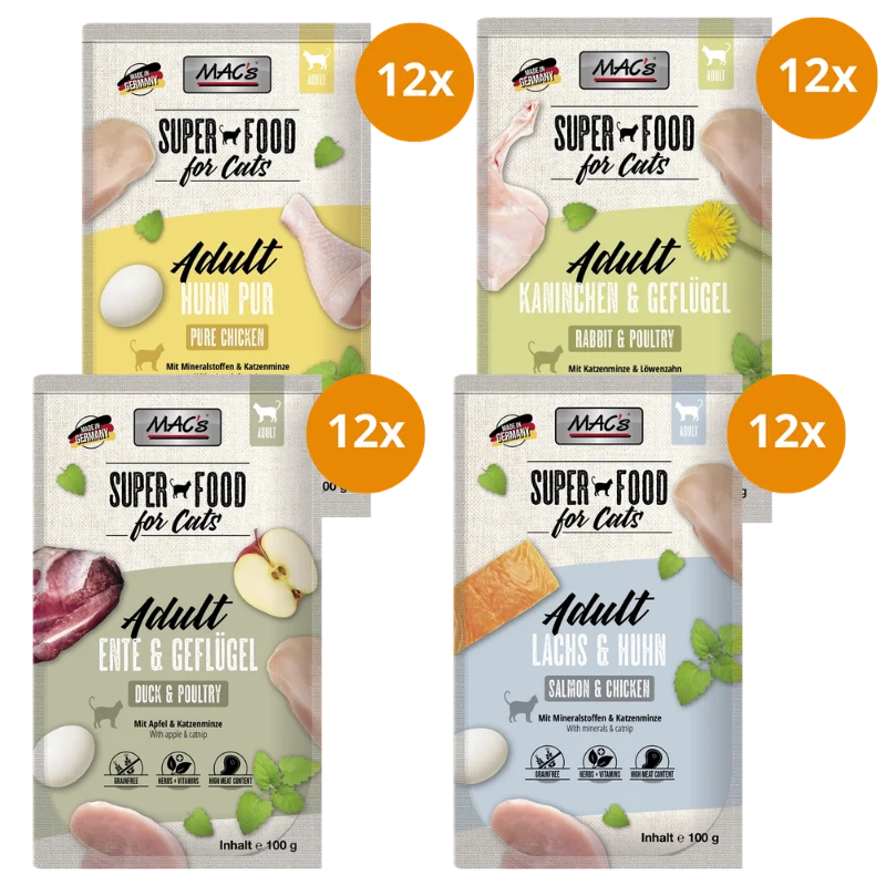 MAC’s Cat Pouch Kombipaket 100 g – Fleisch & Fisch Mix