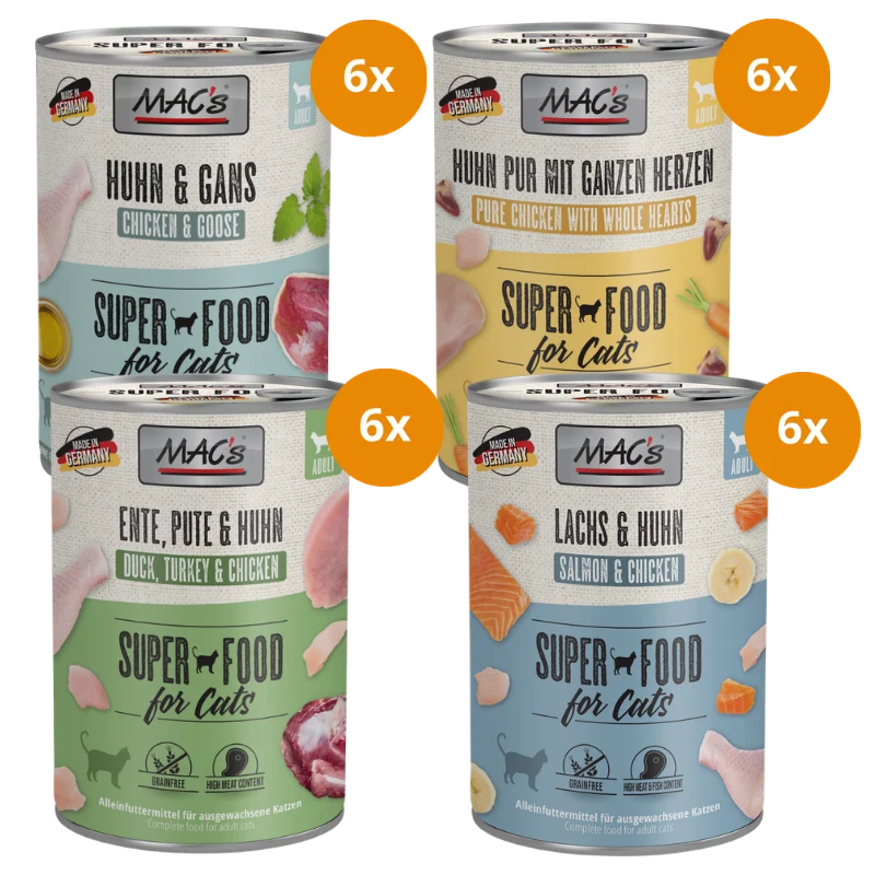 MAC’s Cat Kombipaket 400 g – Geflügel Vielfalt (4 Sorten) mit Lachs