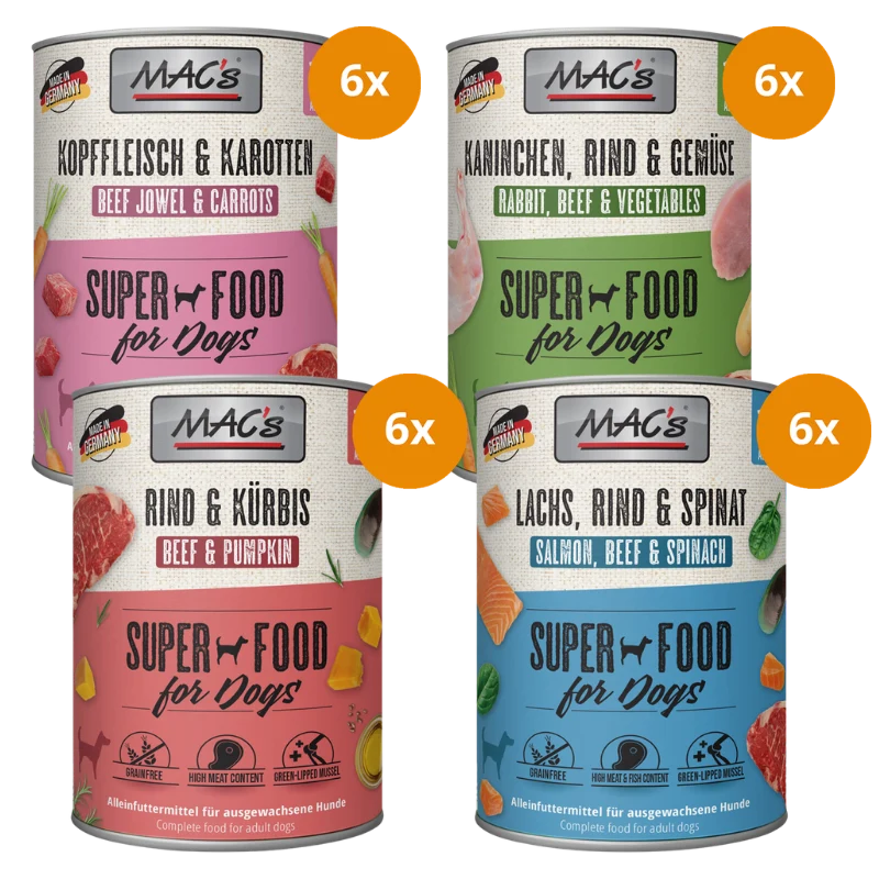 MAC’s Dog Probierpaket 800 g – Fleischvielfalt (4 Sorten)