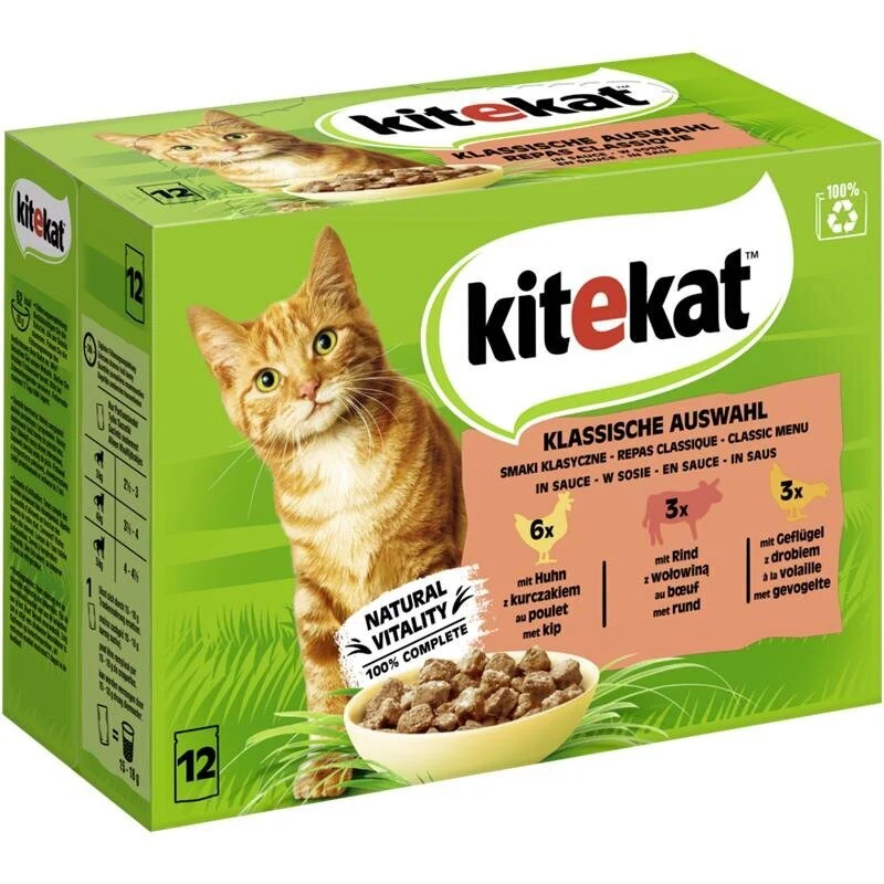 Kitekat Katzenfutter Multipack Klassische Auswahl in Sauce