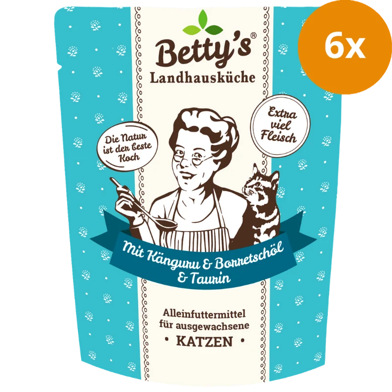 Bettys Landhausküche P.B. Katze mit Känguru & Borretschöl 250 g