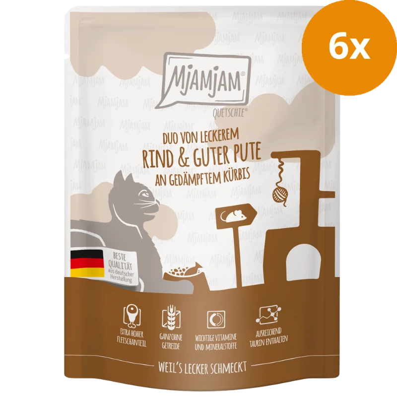 MjAMjAM Quetschie DUO Rind + Pute Kürbis 300 g